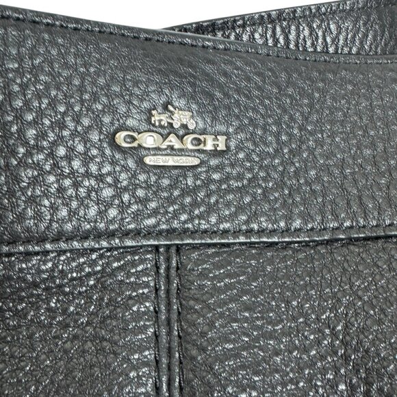Coach Black Pebbled Leather Lexy Purse Hobo Shoulder Bag F28997 - Picture 4 of 10
